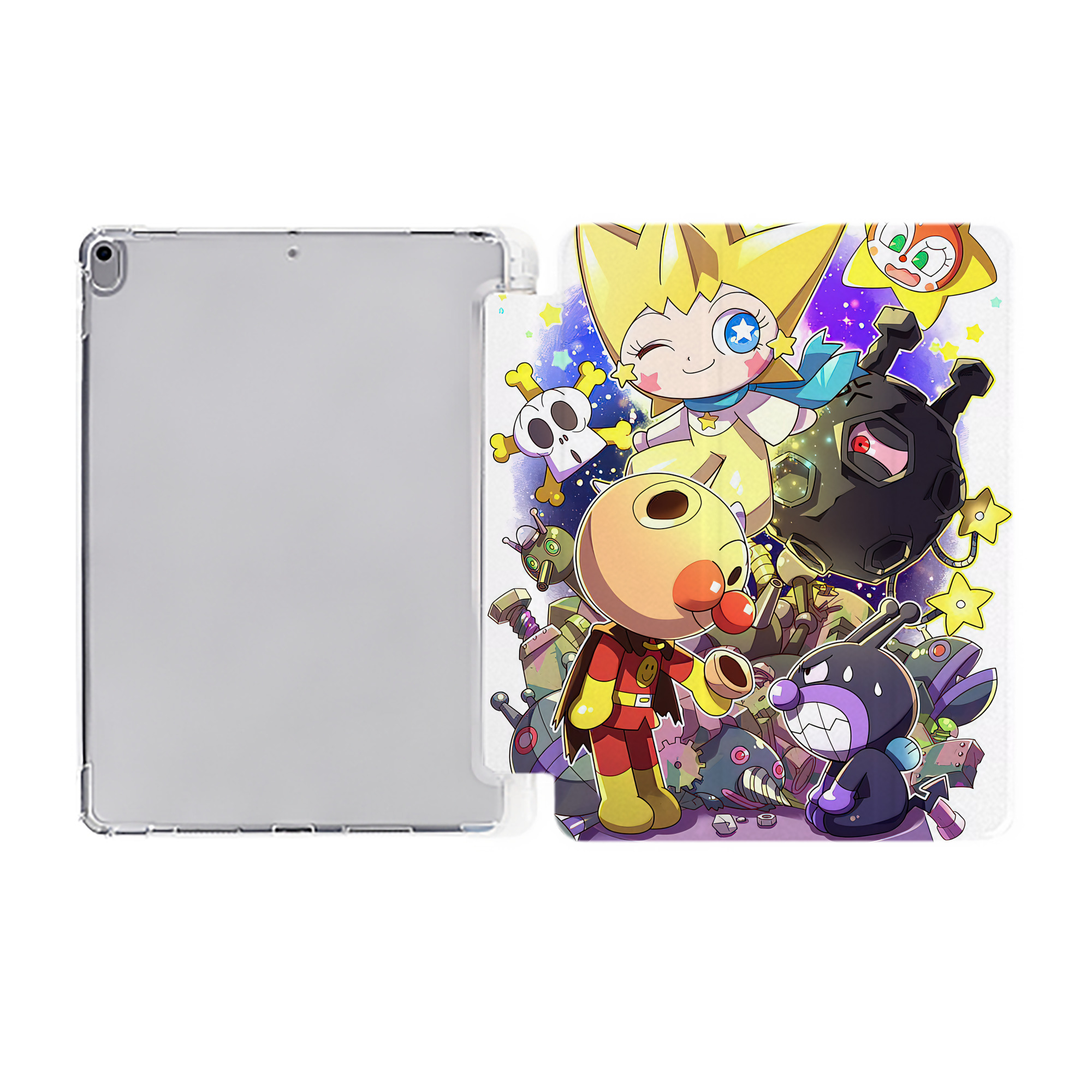 （画像用） アンパンマン Anpanman IPad ケース ペン収納付き 三つ折りスタンド PUレザー×シリコン 対応機種9.5/10.5/10.9インチ